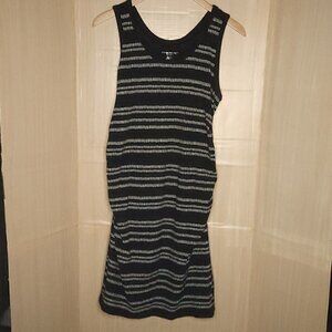 Liz Lange Womens Maternity Sleeveless Stretchy Striped Midi Dress XXL